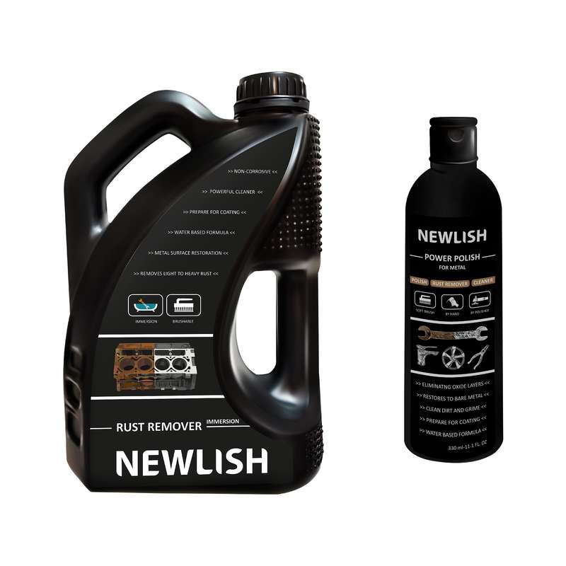 مایع زنگ بر و پولیش فلز نیولیش مدل 02  حجم 4 لیتر مجموعه دو عددی