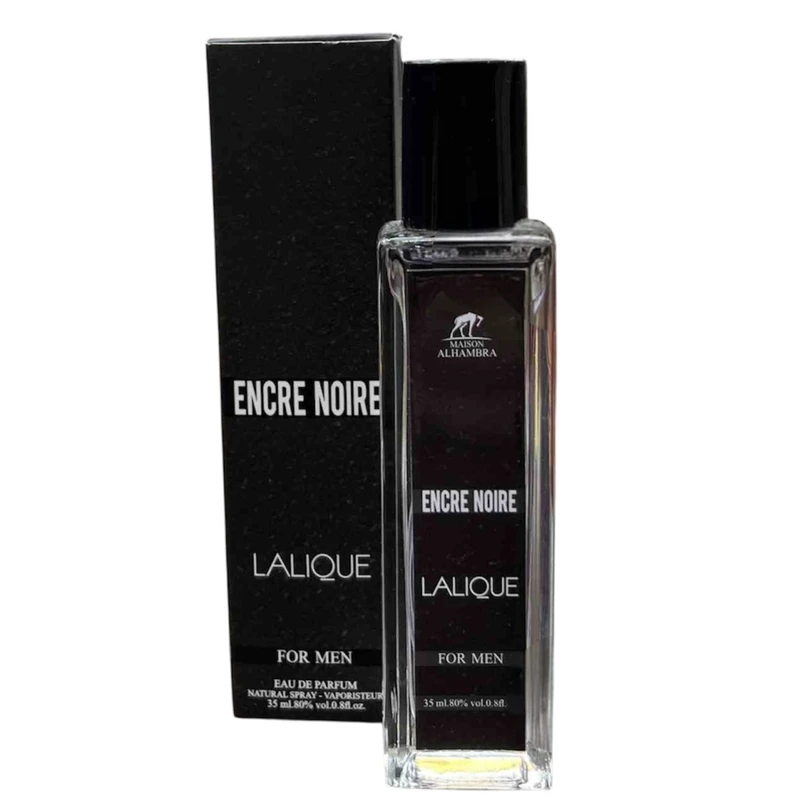 عطر جیبی مردانه الحمبرا مدل ENCRE NOIRE با رایحه تند حجم ۳۵ میلی لیتر
