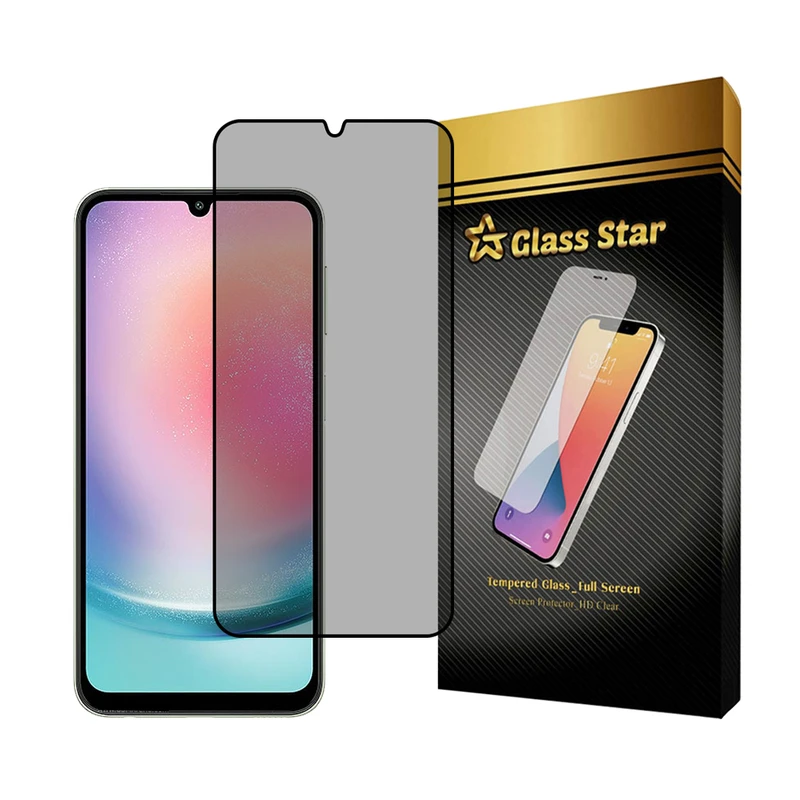 محافظ صفحه نمایش حریم شخصی گلس استار مدل PRIVFULLG مناسب برای گوشی موبایل سامسونگ Galaxy A24 4G/ M34 5G / A15 4G / A15 5G / A25 5G