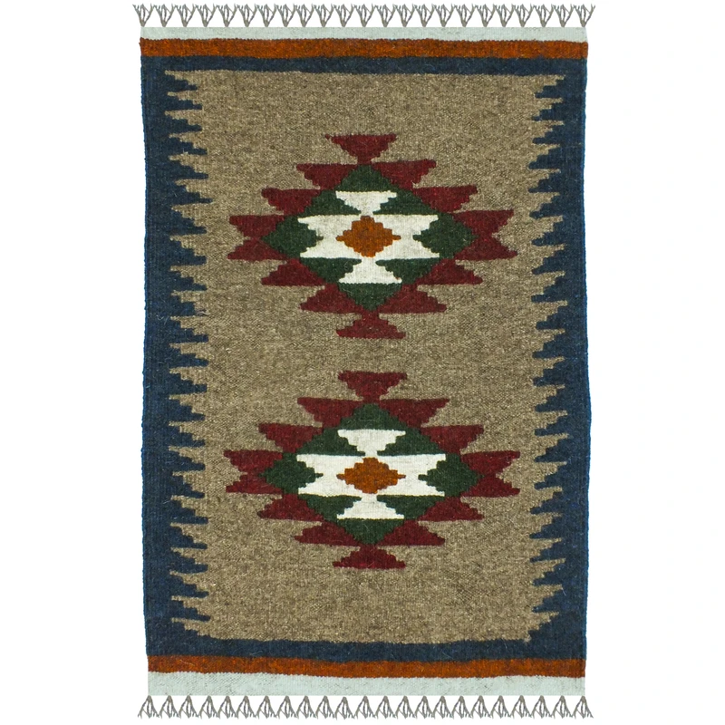 گلیم دستبافت یک متری مدل پادری شیراز کد 1735 زمینه الوان