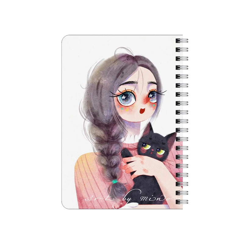 دفترچه یادداشت بامبیلیپ مدل دختر چشم آهویی و گربه کد 8441519