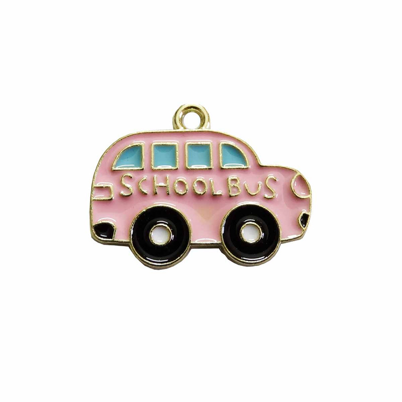 آویز گردنبند بچگانه مدل اتوبوس مدرسه کد AG 1052