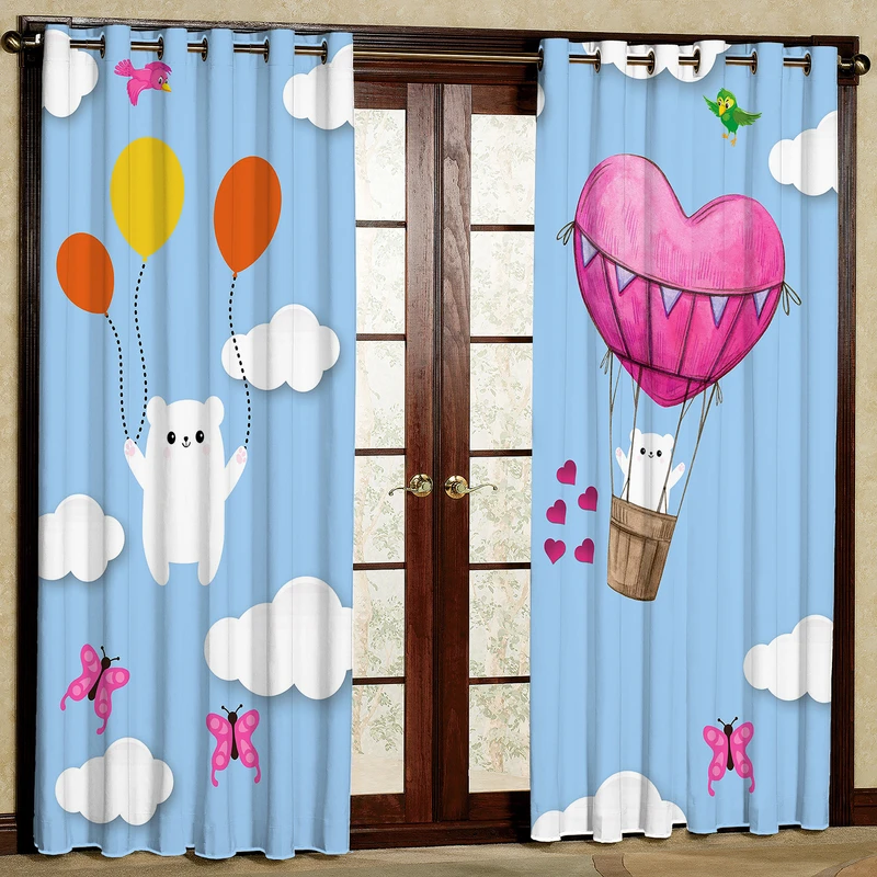 پرده مدل مخمل پانچی طرح کودک کد 1262aT2 سایز 200x140 سانتی متر