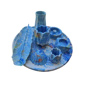 ست 8 تکه جاشمعی و جاعودی بتنی مدل 003