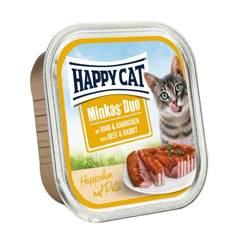 غذای گربه هپی کت مدل بیف و خرگوش وزن 100 گرم