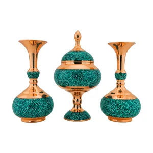 ست سه تکه شکلات خوری و گلدان فیروزه کوبی حامد کریمی کدhf158-200