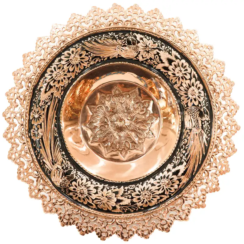 شیرینی خوری مسی مدل الماس تراش