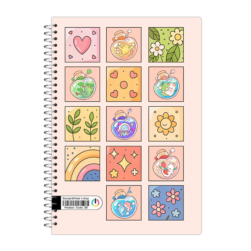 دفتر مشق 60 برگ آی چاپ مدل پاستیلی کیوت کد 381