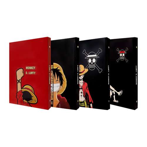 دفتر کلاسوری 100 برگ پدیده نقش مدل 26 حلقه کالکشن انیمه طرح monkey.d.luffy مجموعه 4 عددی