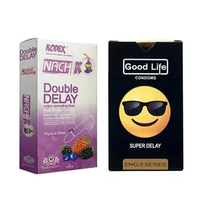 کاندوم گودلایف سری ایموجی مدل Super Delay بسته 6 عددی به همراه کاندوم ناچ کدکس مدل Double Delay بسته 10 عددی
