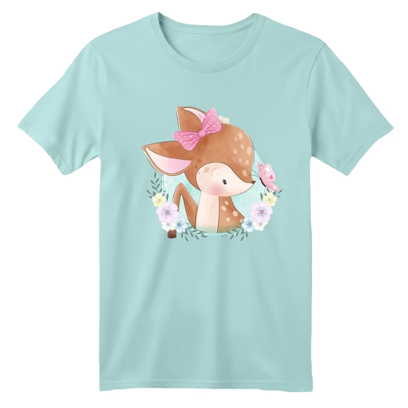 تی شرت آستین کوتاه بچگانه مدل آهو بامزه کد 2