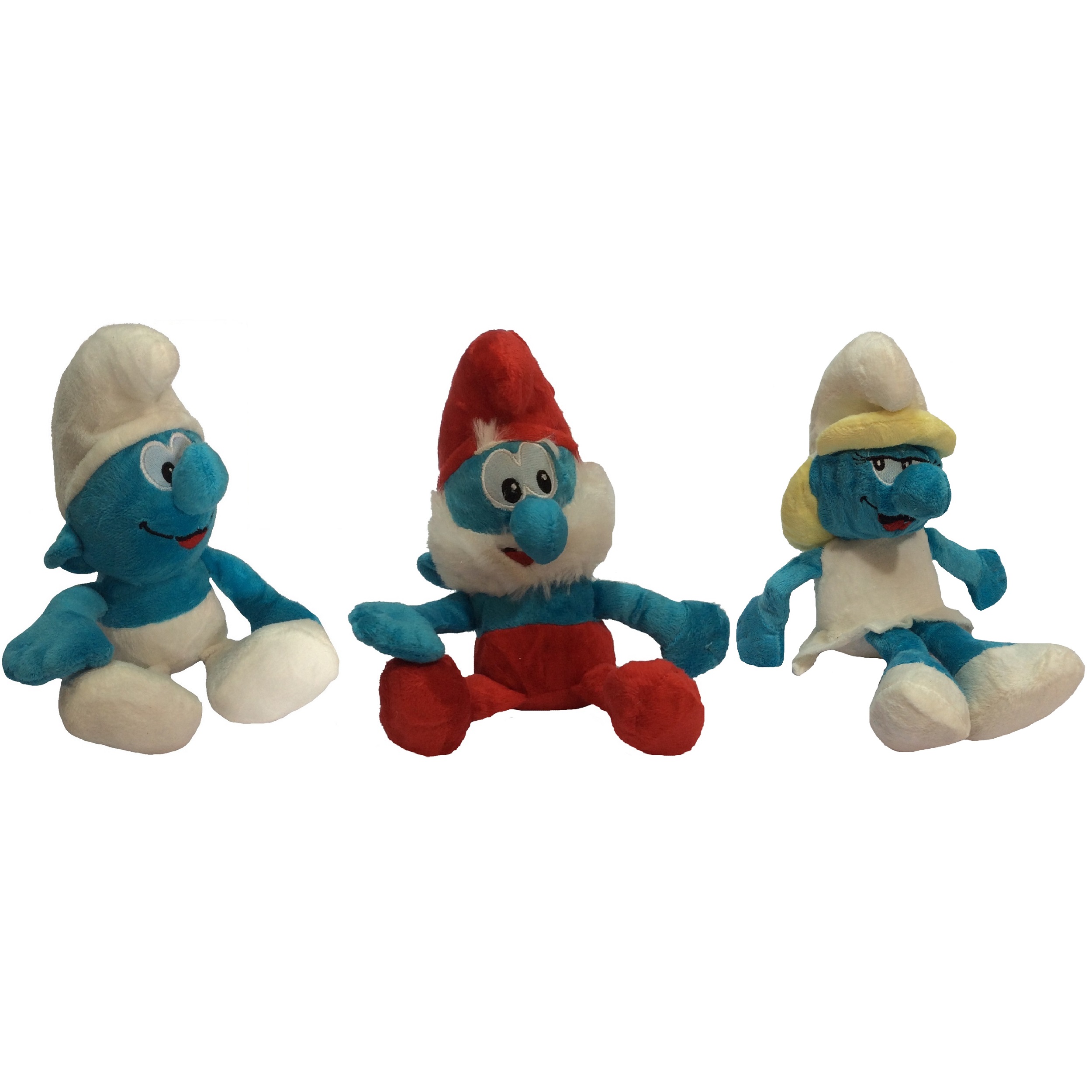 عروسک طرح شخصیت اسمورف مدل Three Characters Smurf ارتفاع 25 سانتی‌متر بسته 3 عددی
