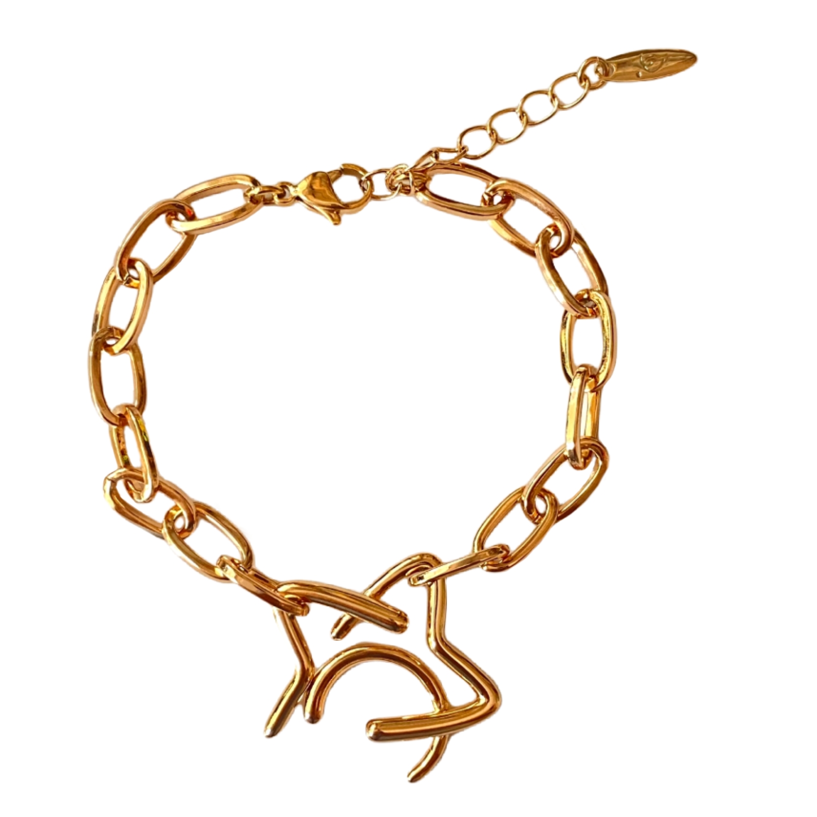 دستبند زنانه ژوپینگ مدل زنجیری ماه و ستاره