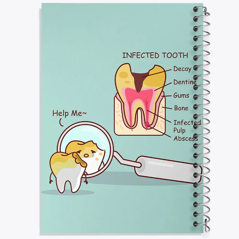 دفتر مشق 50 برگ خندالو طرح دندان و دندان پزشکی کودکانه کد 36732