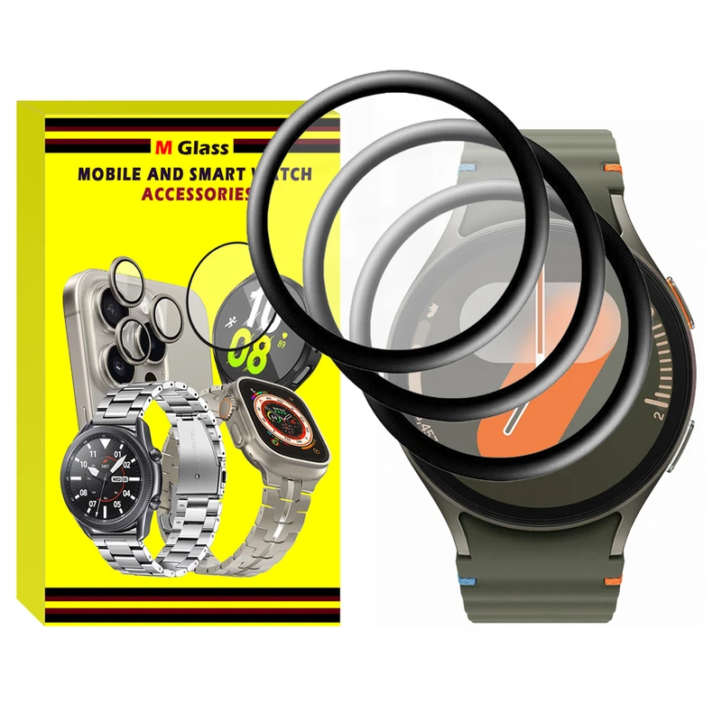 محافظ صفحه نمایش نانو ام‌گلس مدل Pmma-MG مناسب برای ساعت هوشمند سامسونگ Galaxy Watch 7 44mm بسته سه عددی