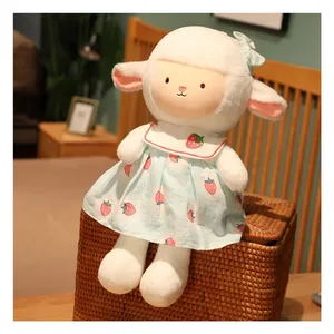 عروسک مدل بره لباس توت فرنگی کد DB20 ارتفاع 33 سانتی‌متر