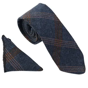 ست کراوات و دستمال جیب مردانه مدل پشمی