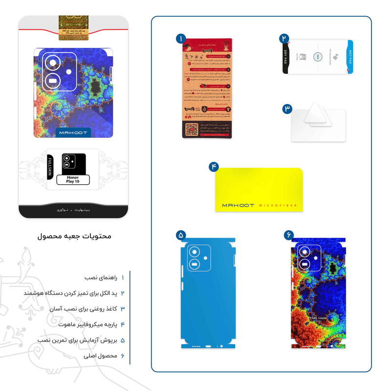 برچسب پوششی ماهوت مدل Mathematical Geometric Shape 5-FullSkin مناسب برای گوشی موبایل آنر Play 10