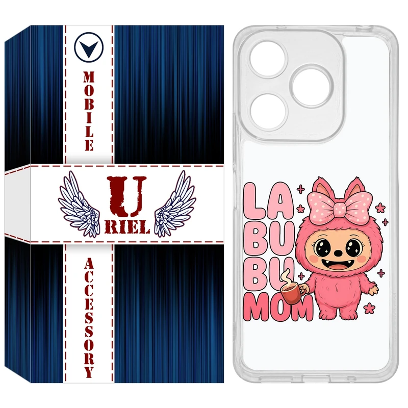 کاور یوریل مدل Clear کد 136 طرح لبوبو Labubu مناسب برای گوشی موبایل شیائومی Redmi 13 / 13x / Poco M6 4G