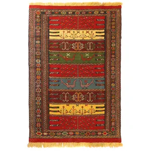 گلیم دستبافت مدل کردی کد 410351