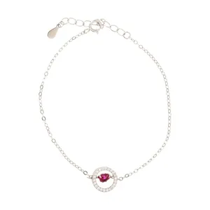 دستبند نقره زنانه گالری شمرون مدل قلب کد BNG480S0