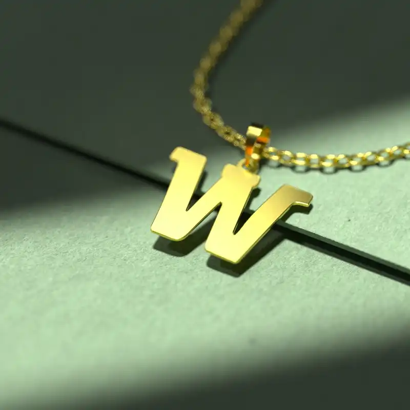 گردنبند طلا 18 عیار زنانه مدوپد مدل حرف W کد H2-1-1062