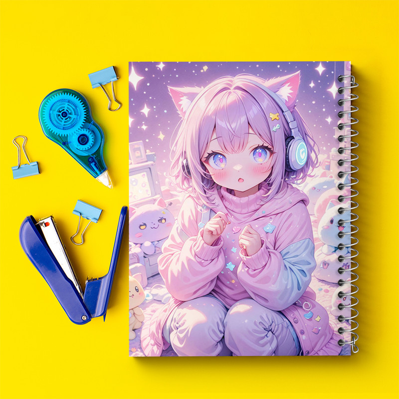 دفتر مشق 100 برگ خندالو طرح دختر انیمه ای کد N1999