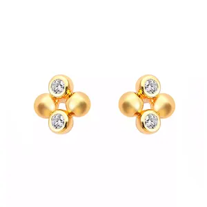 گوشواره طلا 18 عیار زنانه روبی آرت گالری مدل چهار گوی
