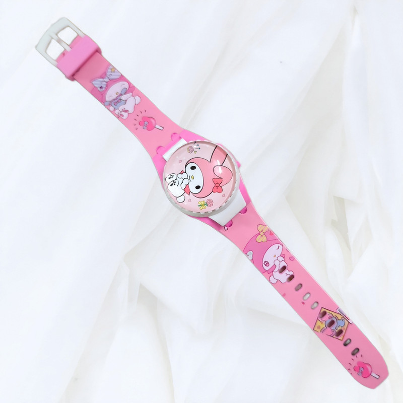 ساعت مچی دیجیتال مدل بند سیلیکونی قاب چرخان طرح بانی خرگوش