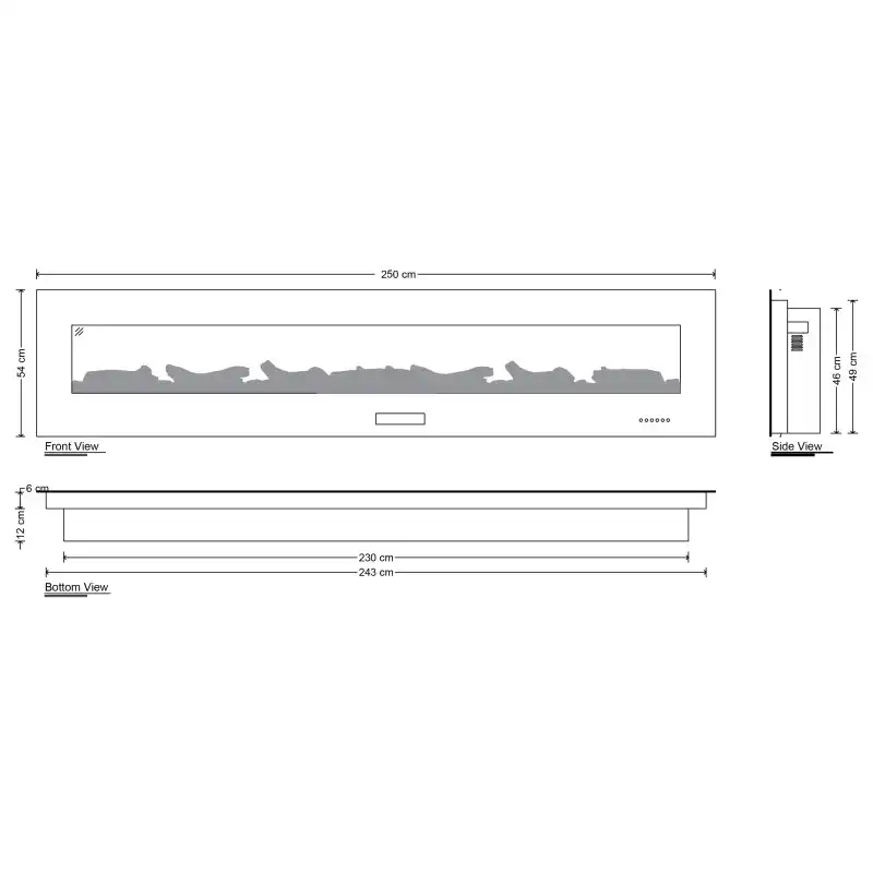 شومینه دیواری برقی شومینه اچ بی مدل Audio 180
