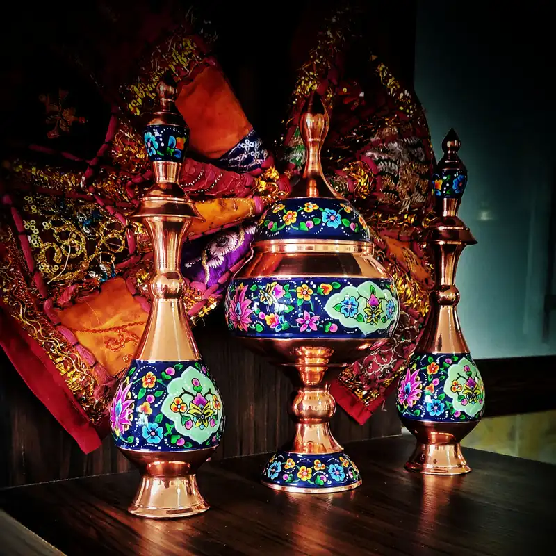 ست تنگ و شکلات خوری پرداز مسی کد st20 مجموعه سه عددی