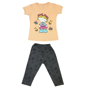ست تی شرت و شلوار دخترانه مدل DP8769