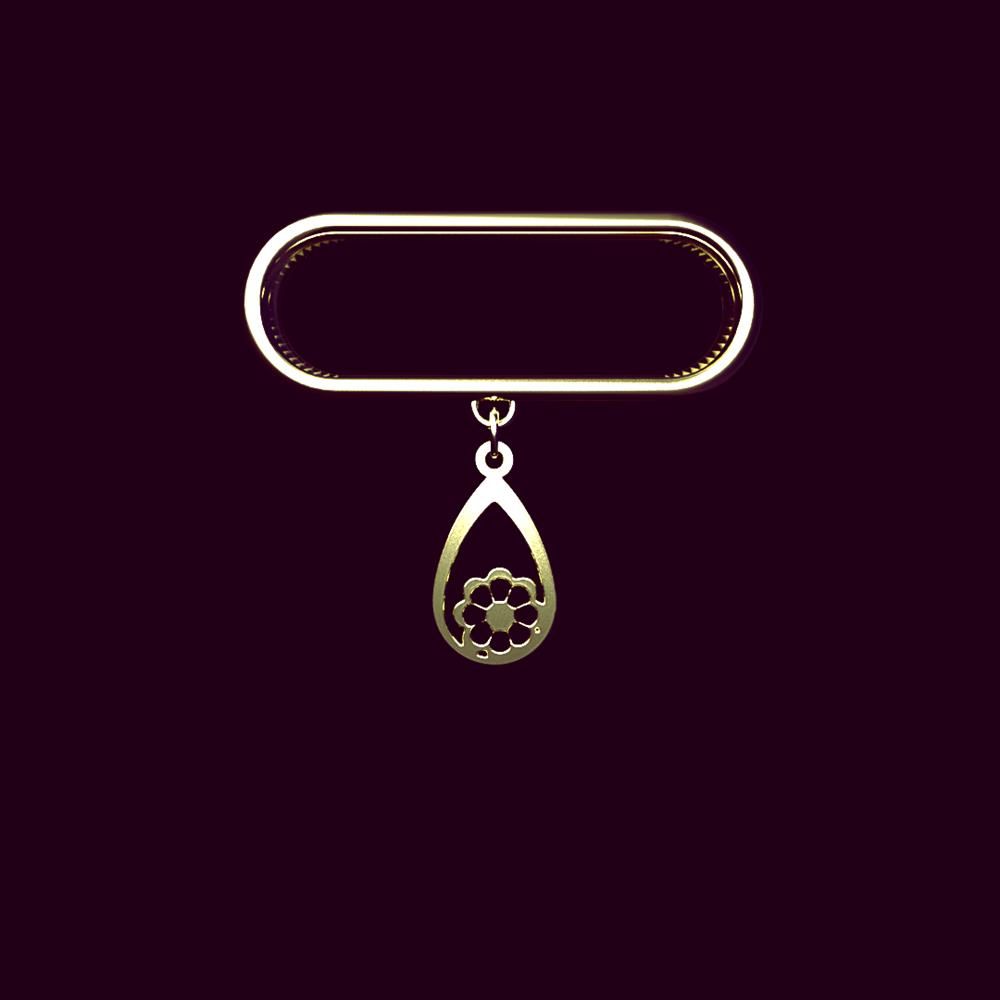 آویز ساعت طلا 18 عیار زنانه مدوپد مدل گل و قطره کد SD1-1186 -  - 1