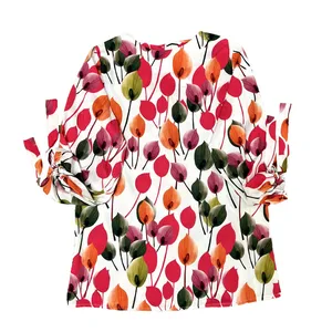 بلوز آستین سه ربع زنانه مدل آستین واشری