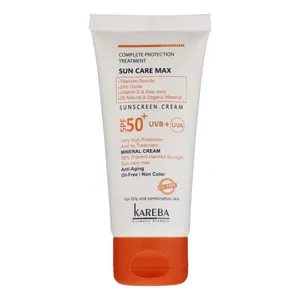 کرم ضد آفتاب بدون رنگ کاربا SPF 50 مدل مینرال ‌مناسب پوست‌های چرب حجم 50 میلی‌لیتر