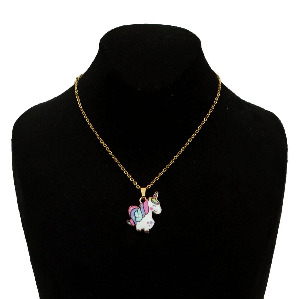 گردنبند دخترانه مدل اسب تک شاخ زیبا کد GZ-Beh-38