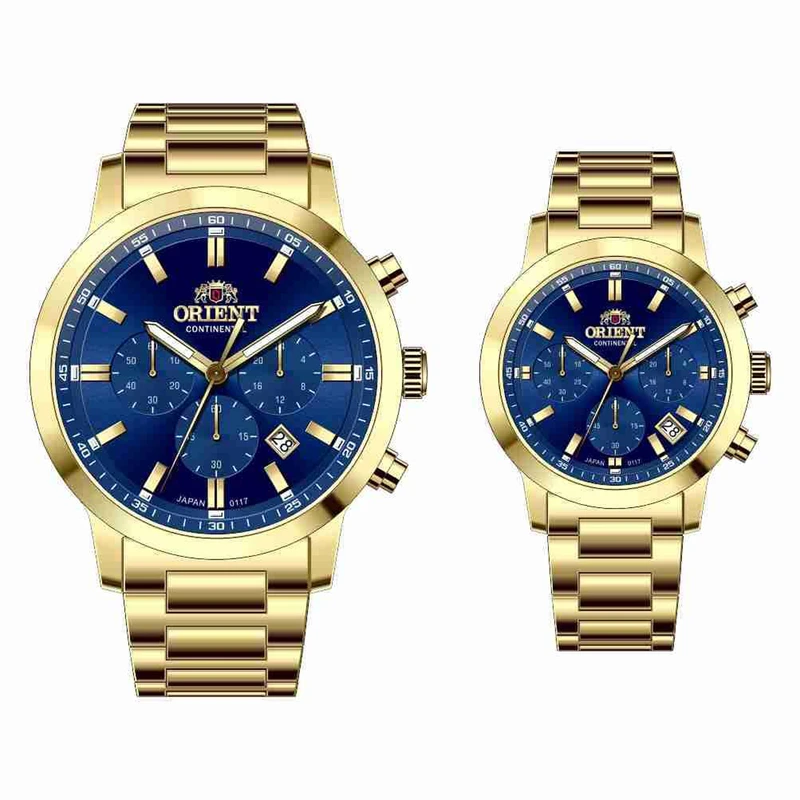 ست ساعت مچی عقربه‌ای کوارتز زنانه و مردانه اورینت کانتیننتال مدل 0117-7