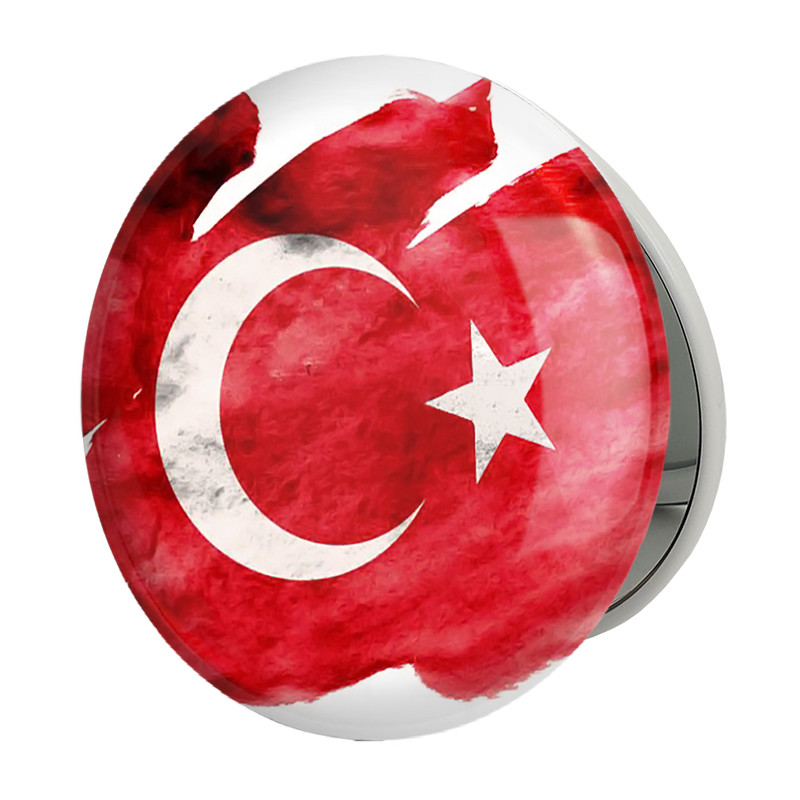 آینه جیبی خندالو طرح پرچم ترکیه مدل تاشو کد 20614 
