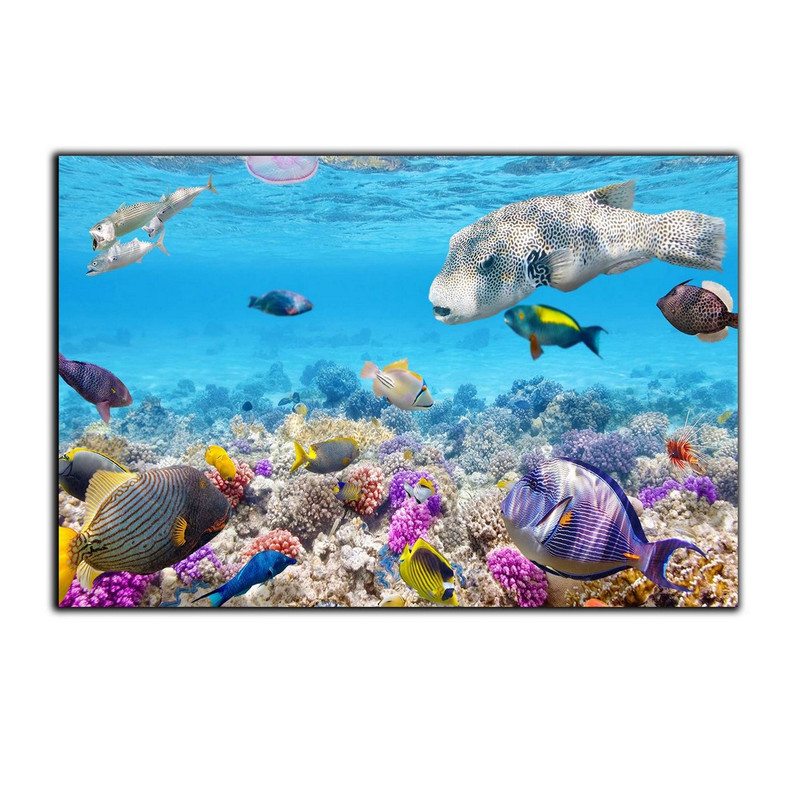 تابلو شاسی بکلیت طرح اقیانوس و ماهی زینتی مدل SH-7497