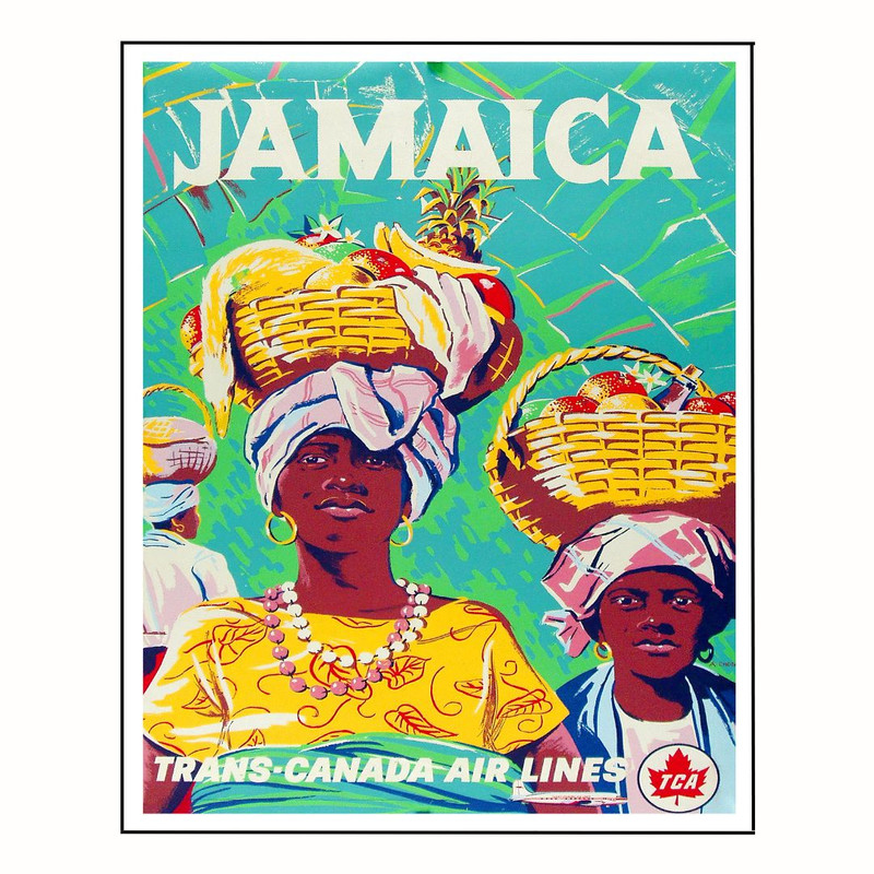 پوستر مدل سفر چاپ رترو از جامائیکا 