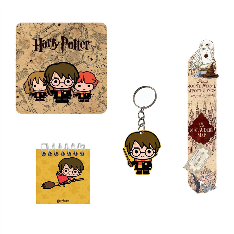 بسته لوازم تحریر مدل  4 تکه چوبی طرح هری پاتر کد 1 مجموعه 6 عددی