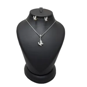 نیم ست نقره زنانه ترمه 1 طرح پروانه کد V67