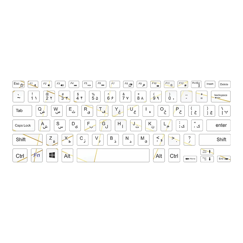 برچسب حروف فارسی کیبورد توییجین و موییجین مدل polygan 01 مناسب برای لپ تاپ دل XPS-Precision-5510-5530