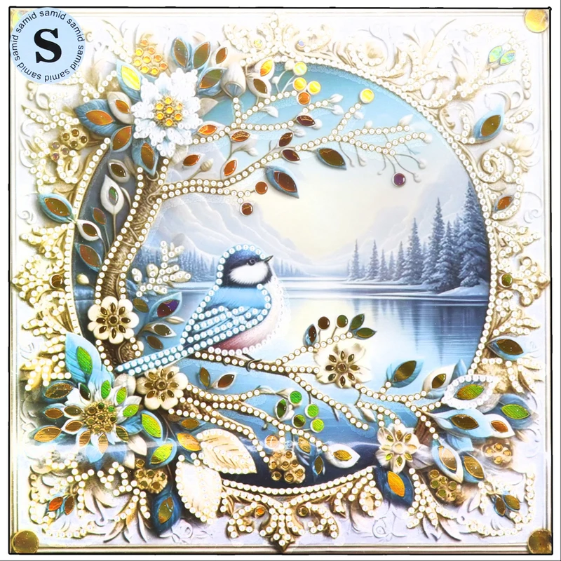 بازی آموزشی سمید مدل ساخت تابلو نقاشی الماسی برنزی طرح قناری