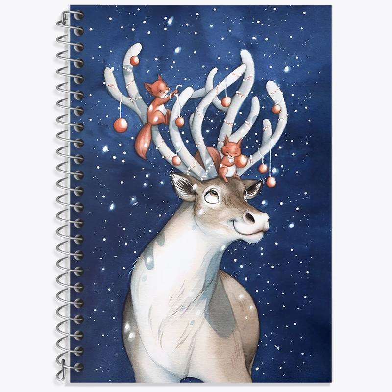 دفتر زبان 50 برگ خندالو مدل سه خط طرح گوزن بامزه کد F8280