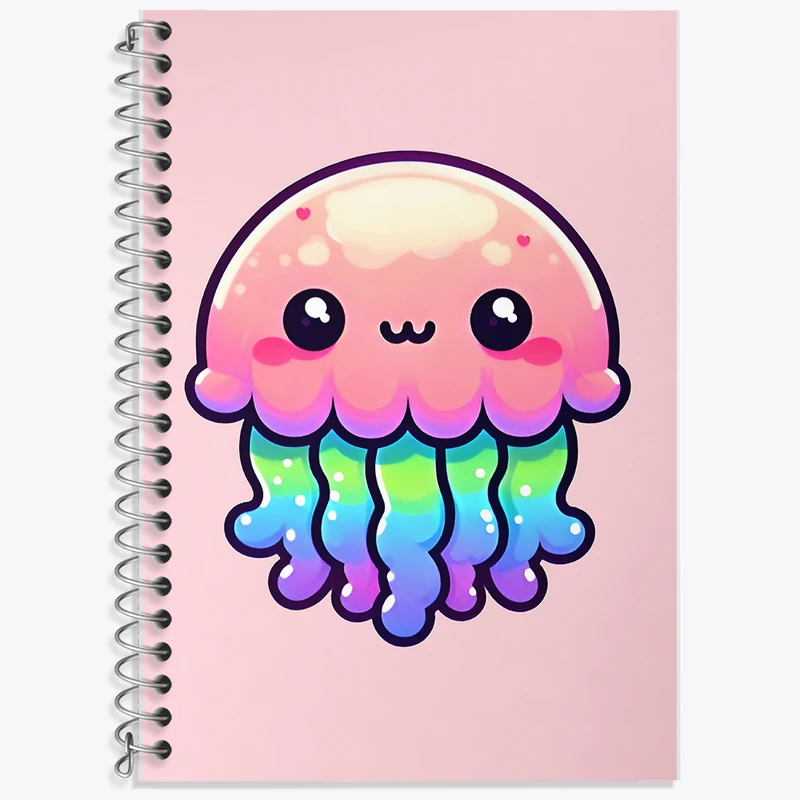 دفتر زبان 50 برگ خندالو مدل سه خط طرح عروس دریایی کد F7755