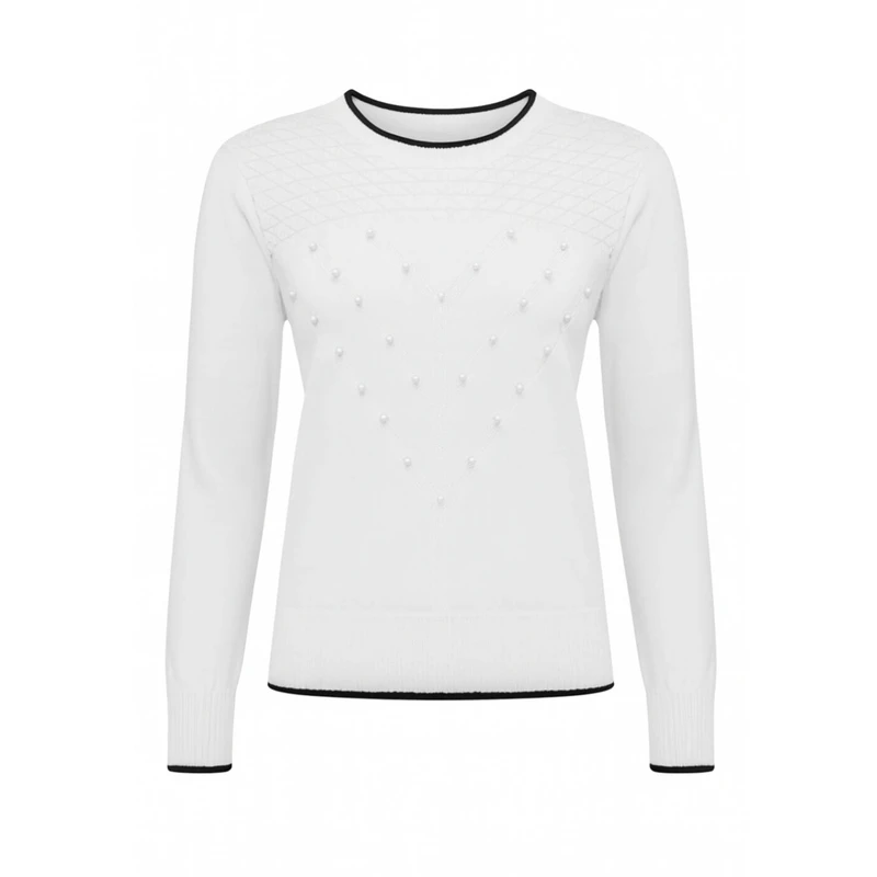 بلوز آستین بلند یقه گرد زنانه مدل l.902