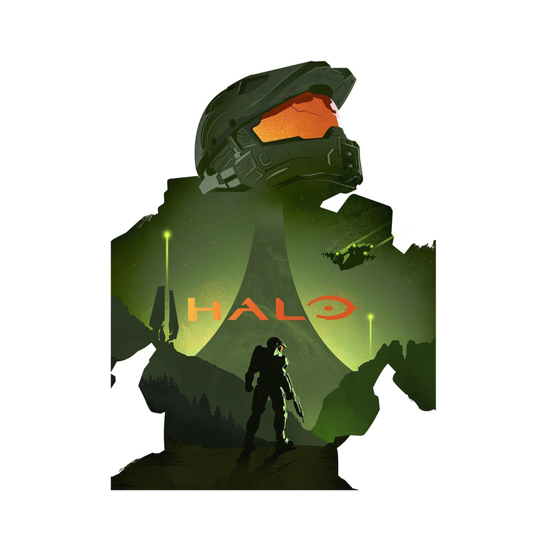 استیکر لپ تاپ و موبایل مدل بازی طرح هیلو مستر چیف Halo Master Chief کد 3718 