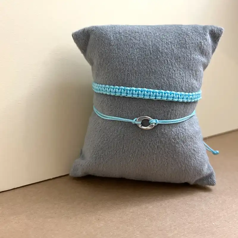 پابند زنانه مدل بافت و مهره مجموعه 2 عددی