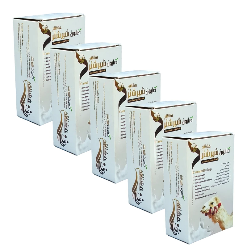 صابون شستشو مشتاق مدل شیرشتر  وزن 80 گرم بسته 5 عددی